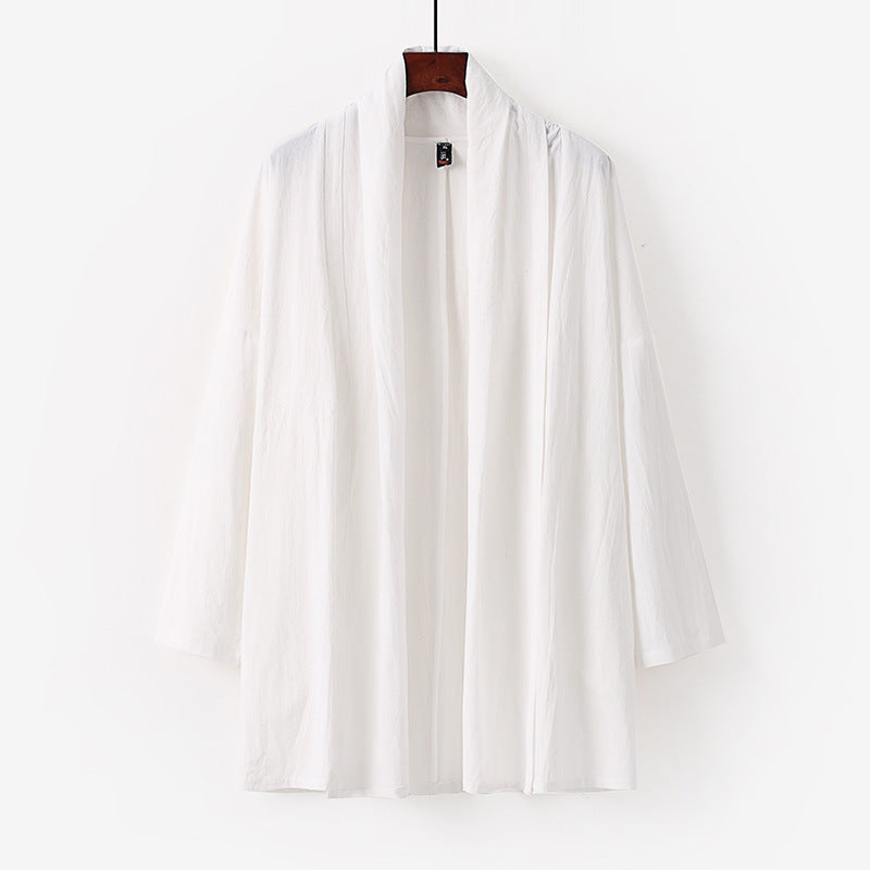 Unisex Open Kimono Cardigan made of lightweight cotton-linen blend Mune Fashion