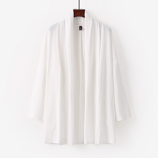 Unisex Open Kimono Cardigan made of lightweight cotton-linen blend Mune Fashion