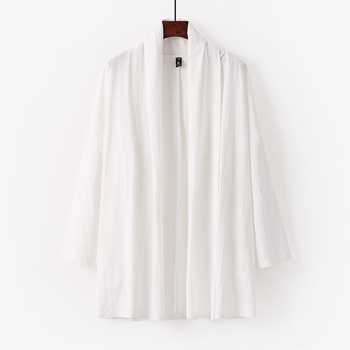 Unisex Open Kimono Cardigan made of lightweight cotton-linen blend Mune Fashion