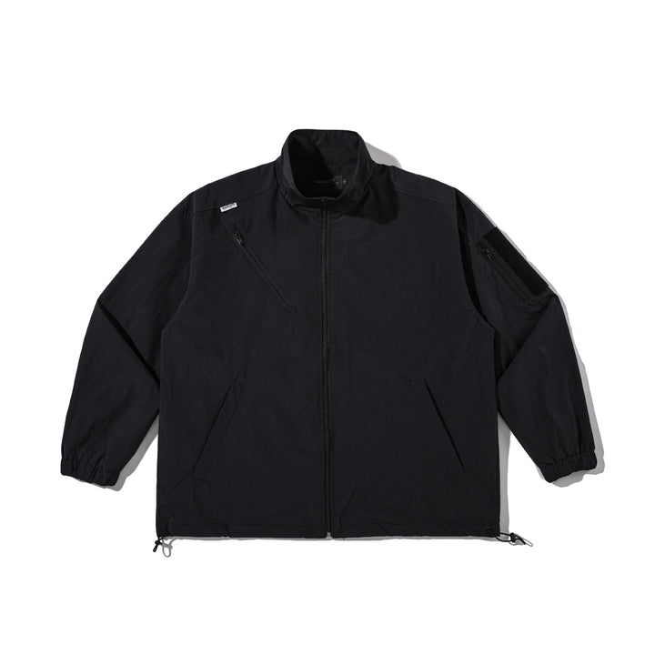 Unisex Lightweight Technical Wind Parka with Drawstring, Zipper Pockets and Sleeve Utility Pocket Mune Fashion