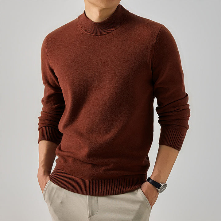 Men's Short High Neck Fine Knit Sweater with Slim Silhouette Mune Fashion