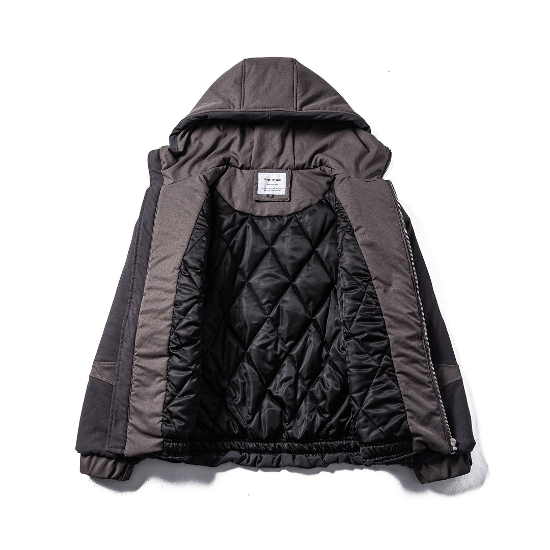Men's Padded Quilted Hoodie Jacket with Utility Pockets Mune Fashion