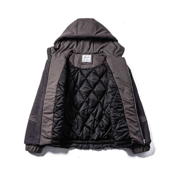 Men's Padded Quilted Hoodie Jacket with Utility Pockets Mune Fashion