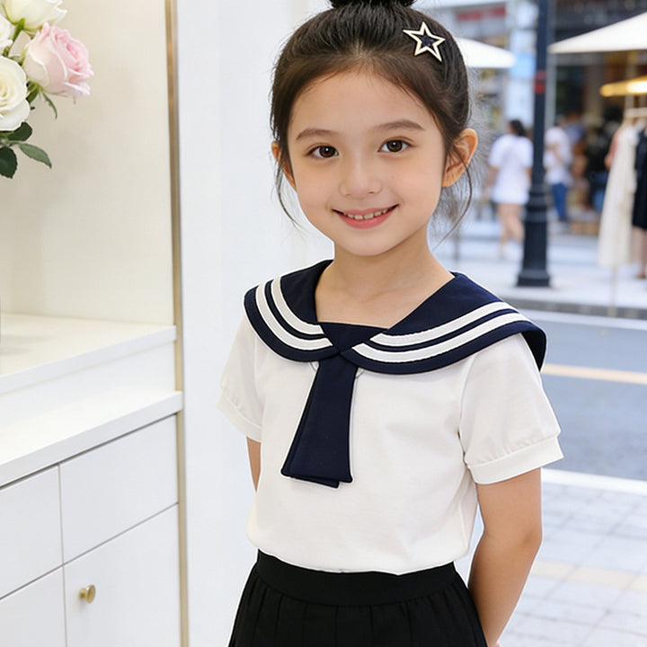 Girls' sailor blouse with classic collar Mune Fashion