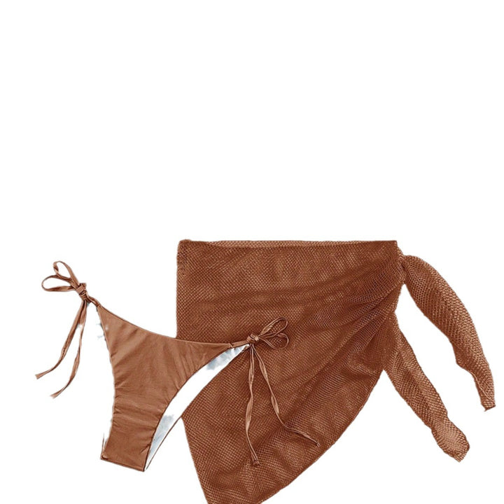 Women Triangle Bikini with refined mesh skirt Mune Fashion