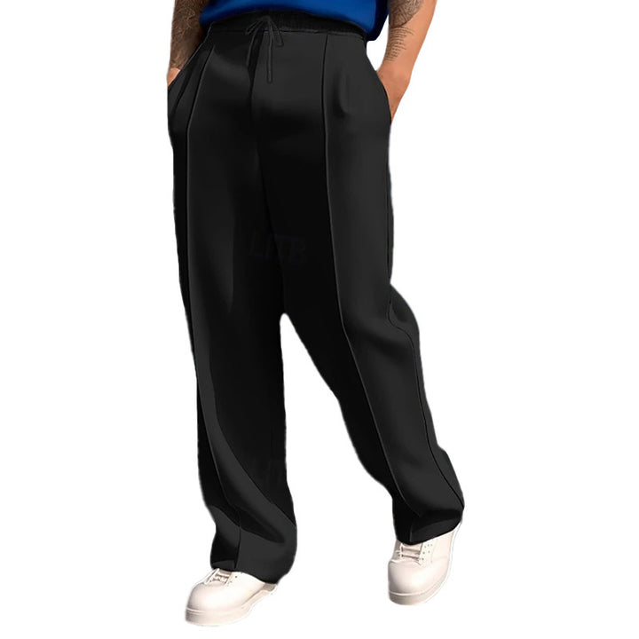 Men's narrow-cut joggers with drawstring and decorative crease Mune Fashion