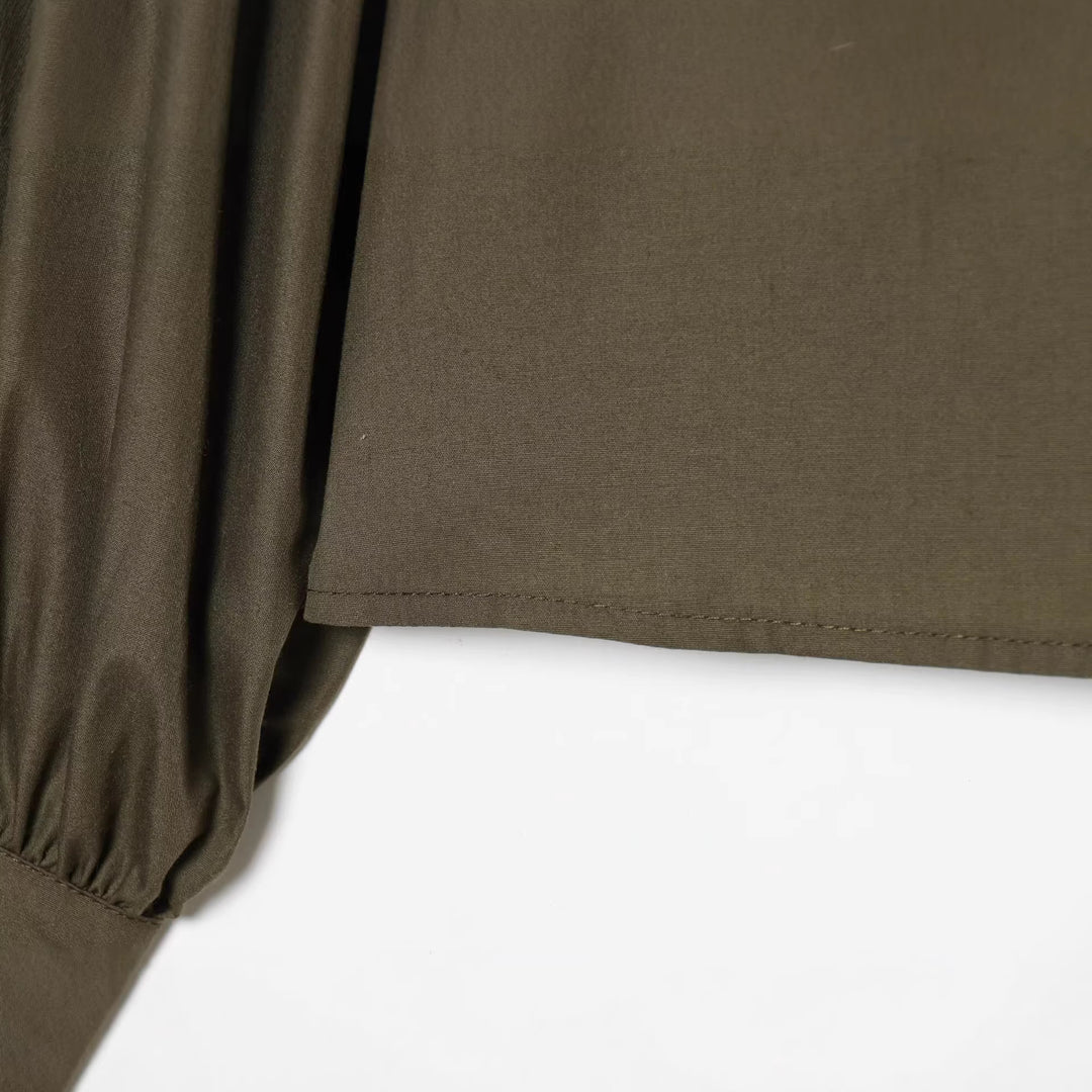 Women’s blouse with wide balloon sleeves and concealed button placket Mune Fashion