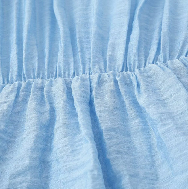 Women's shirt dress with tiered skirt, gathered waist and fringed belt bag Mune Fashion
