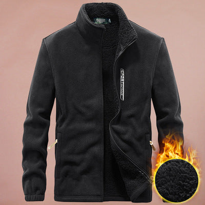 Men's fleece jacket with full zip, stand-up collar and side pockets Mune Fashion