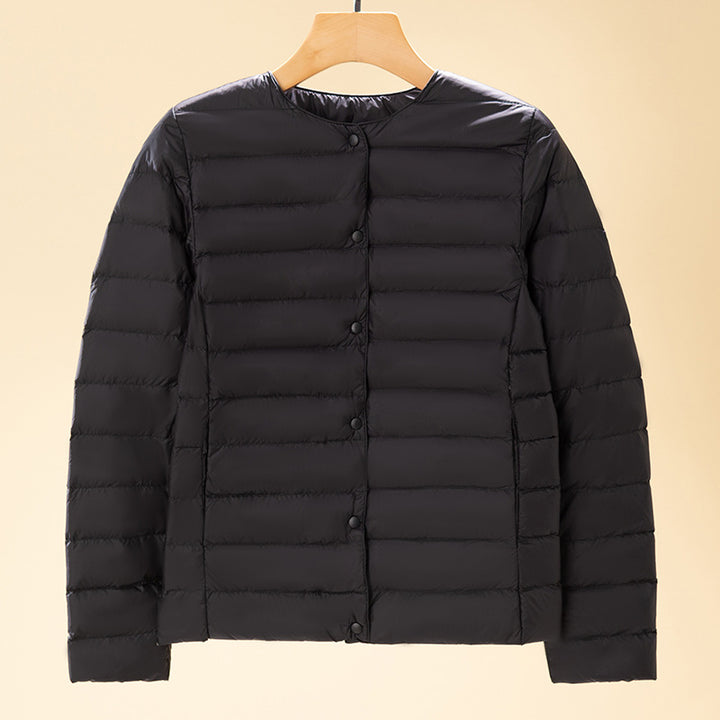 Women Ultra-Lightweight Quilted Jacket without Collar, Packable Thermal Jacket for Travel and Everyday Mune Fashion