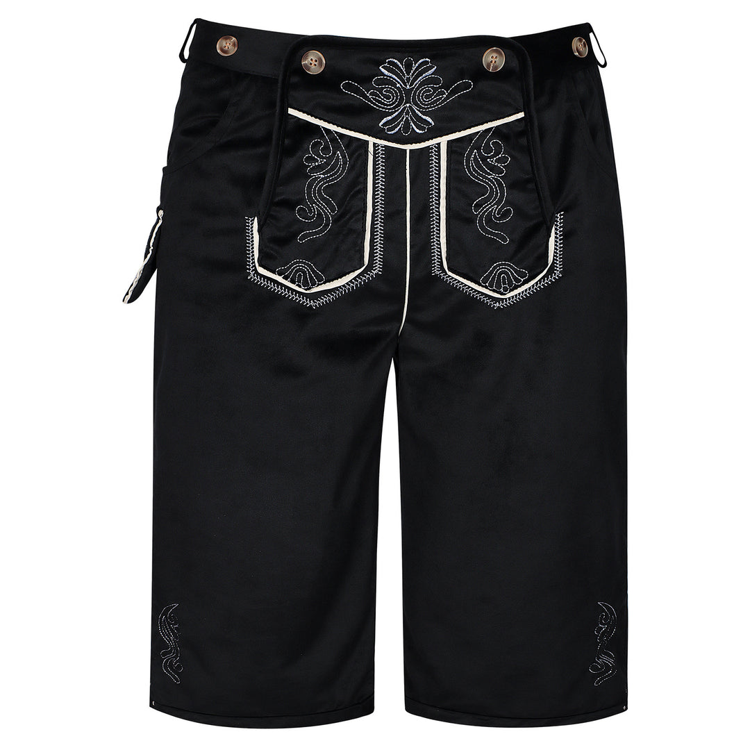 Men's short traditional trousers with embroidered front and comfort waistband Mune Fashion