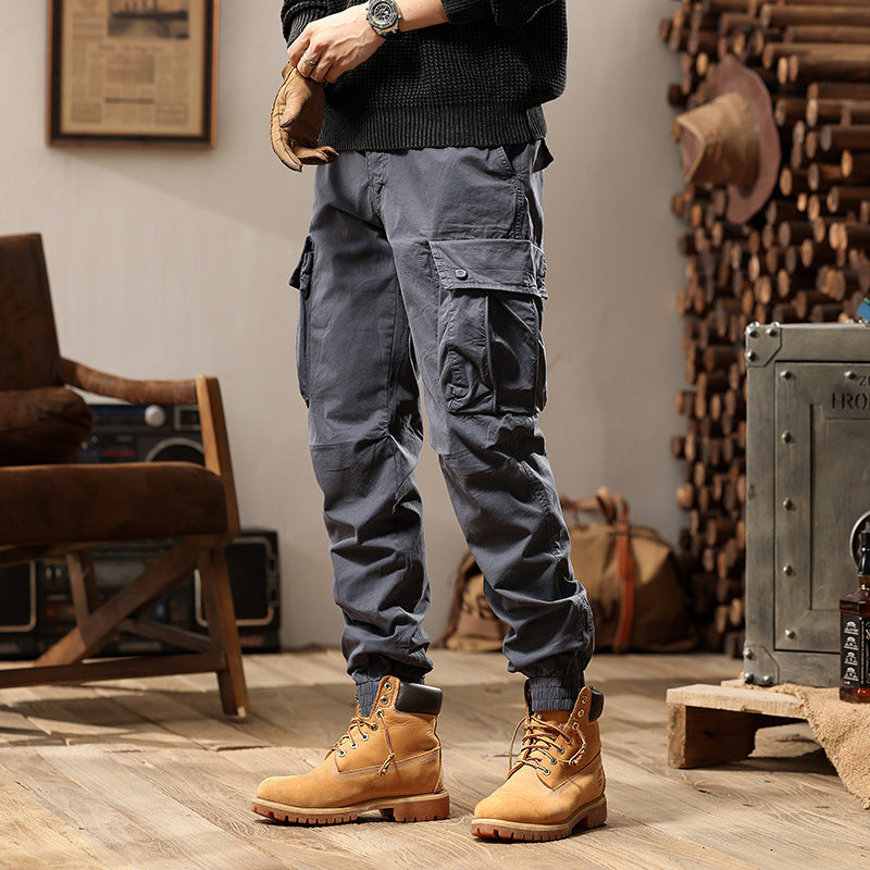 Herren Leichte Cargo-Jogginghose mit elastischem Komfortbund, Taschenorganisation und Reißverschluss‑Knöchel Mune Fashion