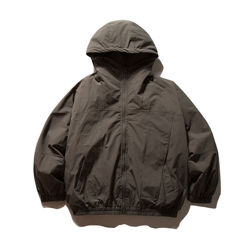 Men's lightweight wind and water-repellent hoodie jacket in boxy oversized cut with elastic cuffs Mune Fashion