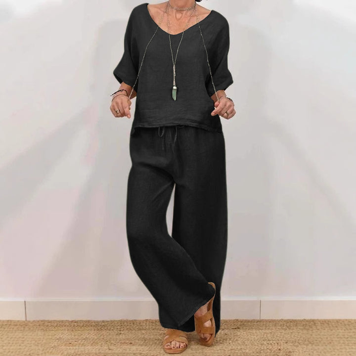 Women’s linen suit with a casual cut and wide leg Mune Fashion