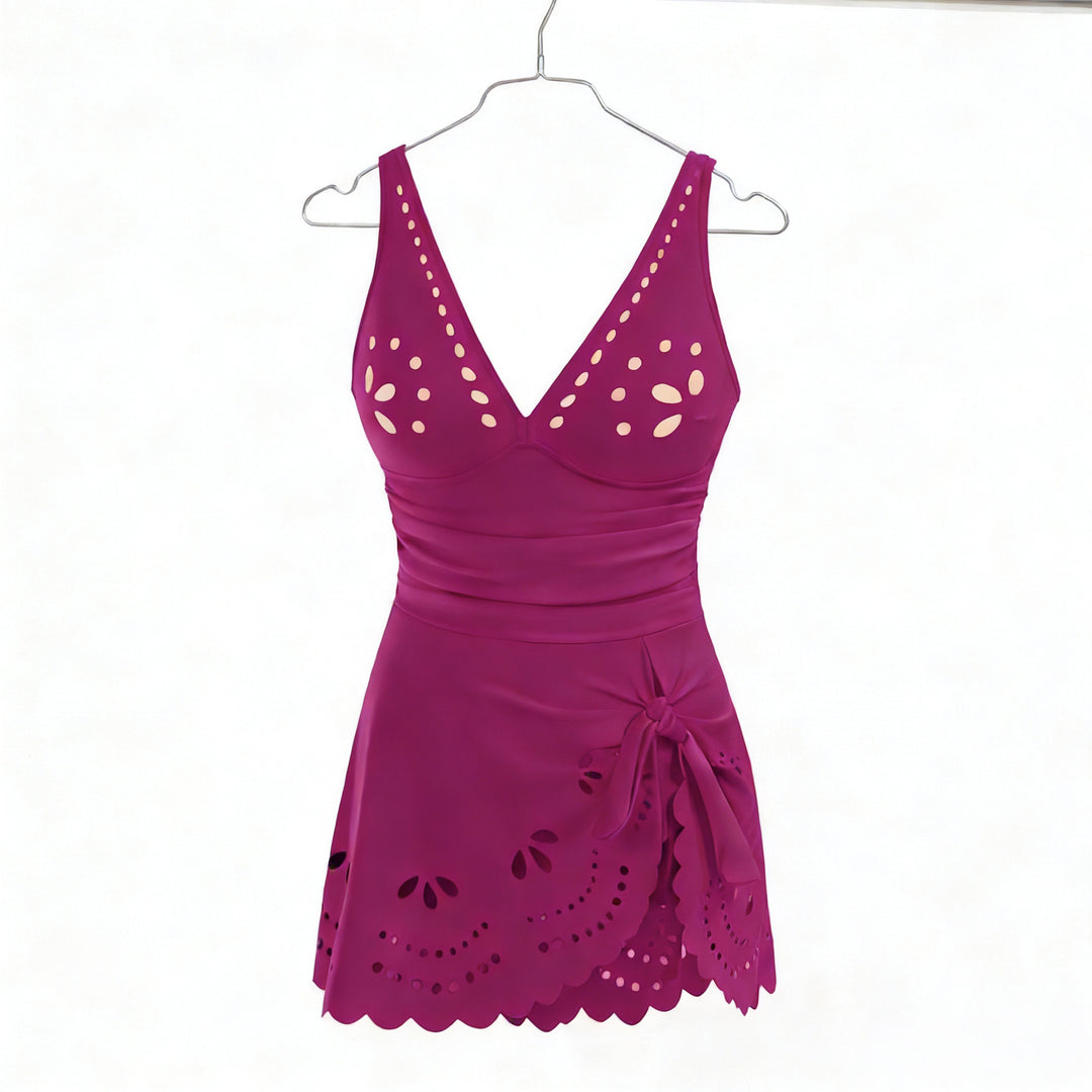 Ladies Elegant Swimsuit with Fashionable Cutouts and Ruffle Details Mune Fashion