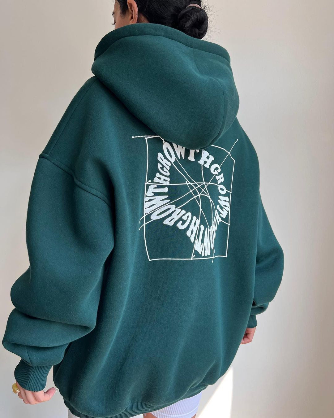 Ladies Oversize Hoodie with Graphic Print on the Back Mune Fashion