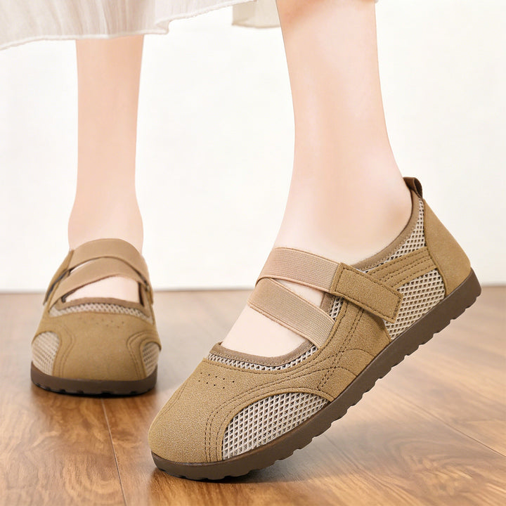 Women’s breathable Mary Jane walking shoe with Velcro and reinforced profile sole Mune Fashion