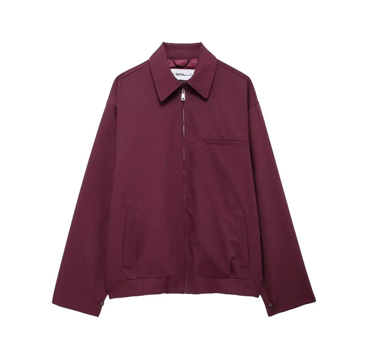 Men's nan minimalist Harrington jacket with full zip, shirt collar, and chest pocket Mune Fashion