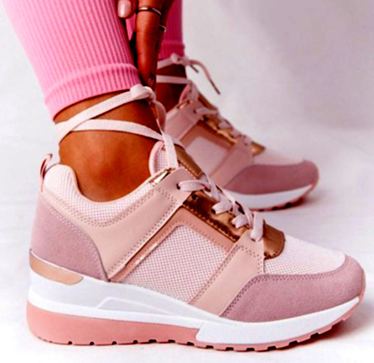Women's fashionable platform sneakers with breathable mesh upper and comfortable insole Mune Fashion