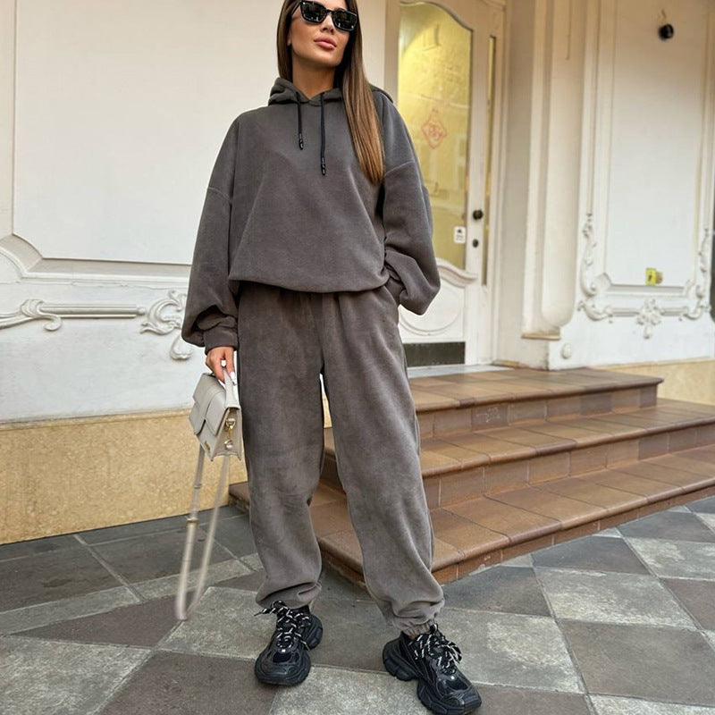 Women's Comfortable Fleece Hoodie and Jogging Pants Set Mune Fashion