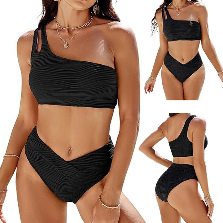 Women One-Sided Rib Cut Swimsuit Mune Fashion