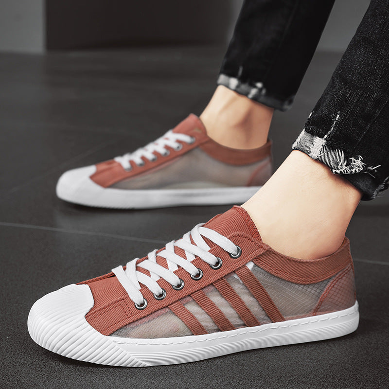 Men's breathable low-top sneakers with transparent mesh inserts Mune Fashion