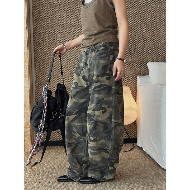 Women Wide Cargo Pants in Camouflage Baggy Style Mune Fashion
