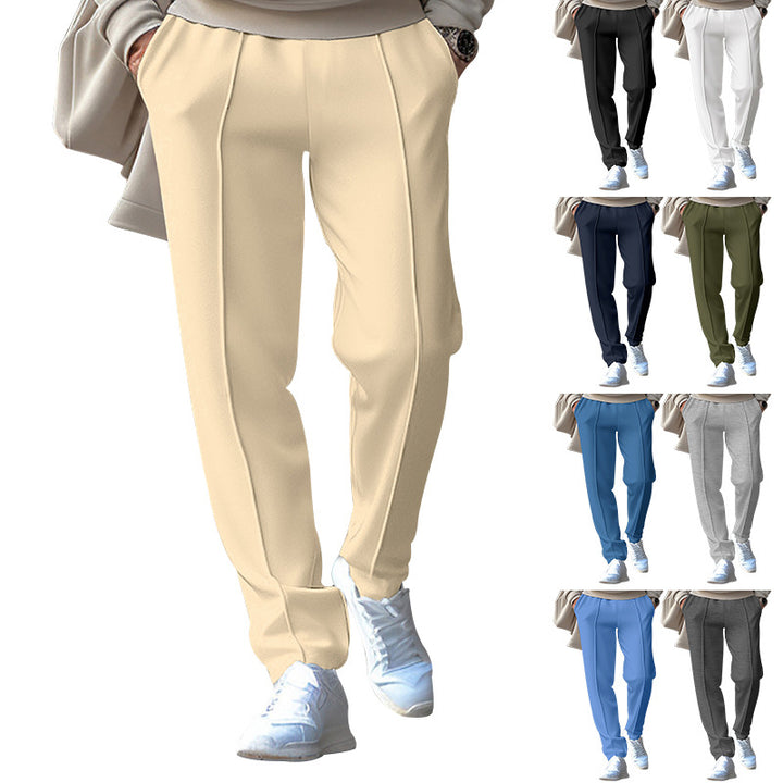 Women slim-fit jogging pants with decorative crease and narrow leg Mune Fashion