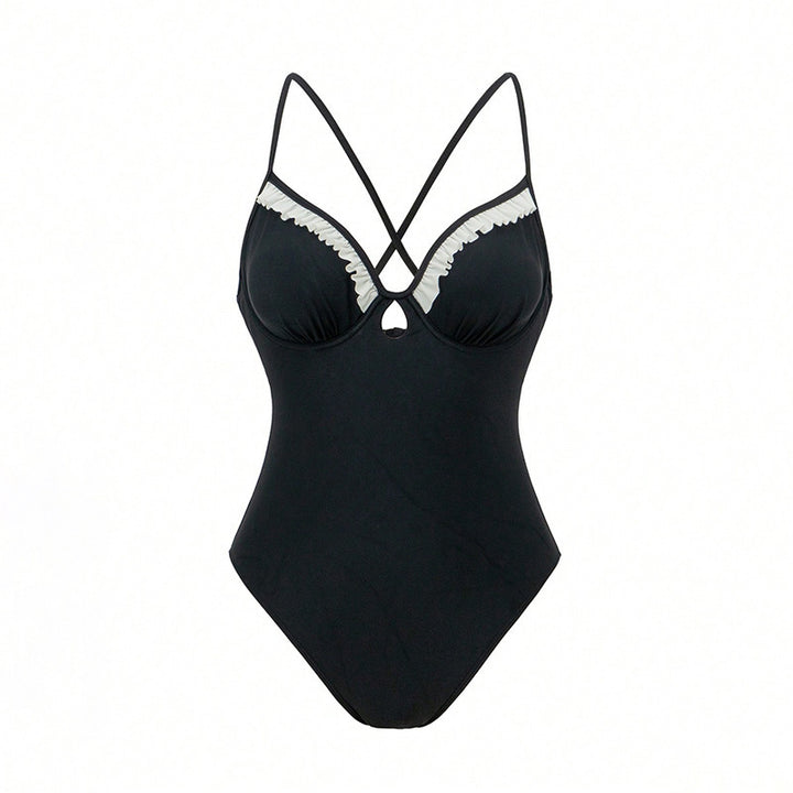 Ladies Elegant One-Piece Swimsuit with Ruffle Details Mune Fashion