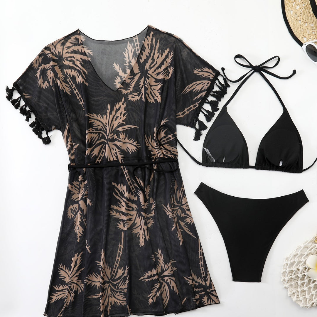 Ladies beach suitable Kaftan set with stylish palm print Mune Fashion