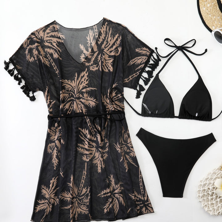 Ladies beach suitable Kaftan set with stylish palm print Mune Fashion