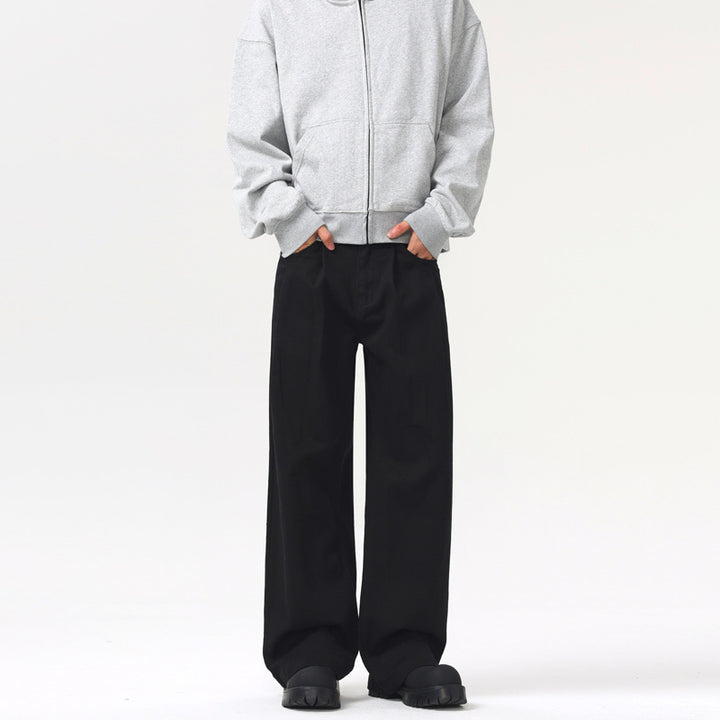 Men's Baggy Twill Pants with Low Crotch and Flowing Oversized Silhouette Mune Fashion