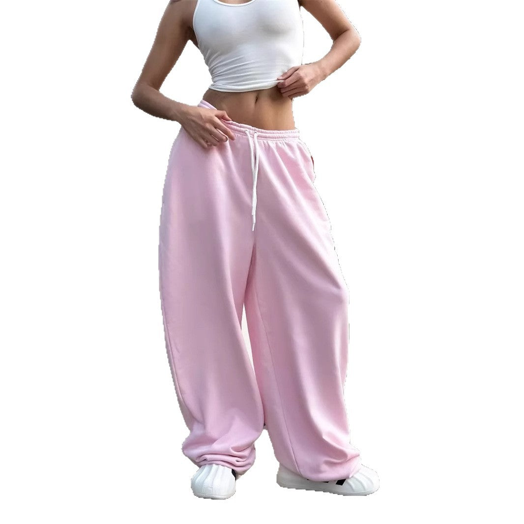 Women's oversized sweatpants with wide waistband and drawstring Mune Fashion