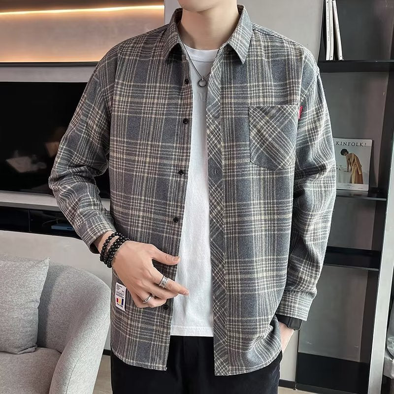 Men's Checked Flannel Shirt Mune Fashion