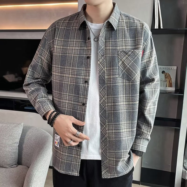 Men's Checked Flannel Shirt Mune Fashion