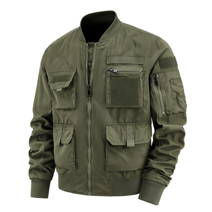 Men's tactical bomber jacket with multifunctional pockets and stretch cuffs Mune Fashion