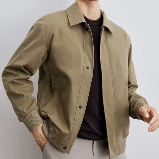 Men's classic Harrington jacket with ribbed hem and concealed zipper Mune Fashion
