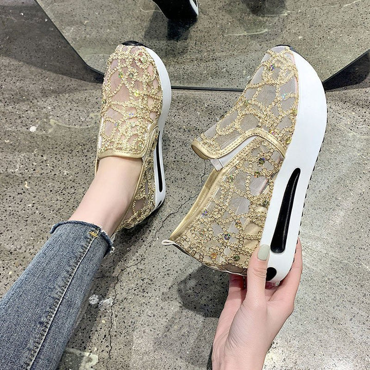 Women's platform sneaker with hidden wedge and pointed embellishment Mune Fashion
