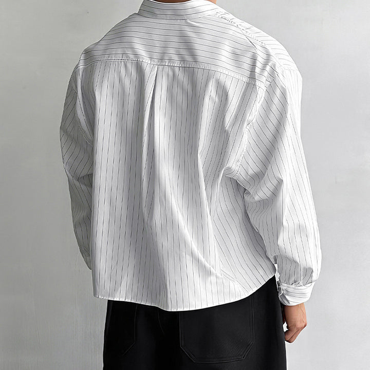 Men's striped cotton blend shirt with Kent collar and classic cuff Mune Fashion
