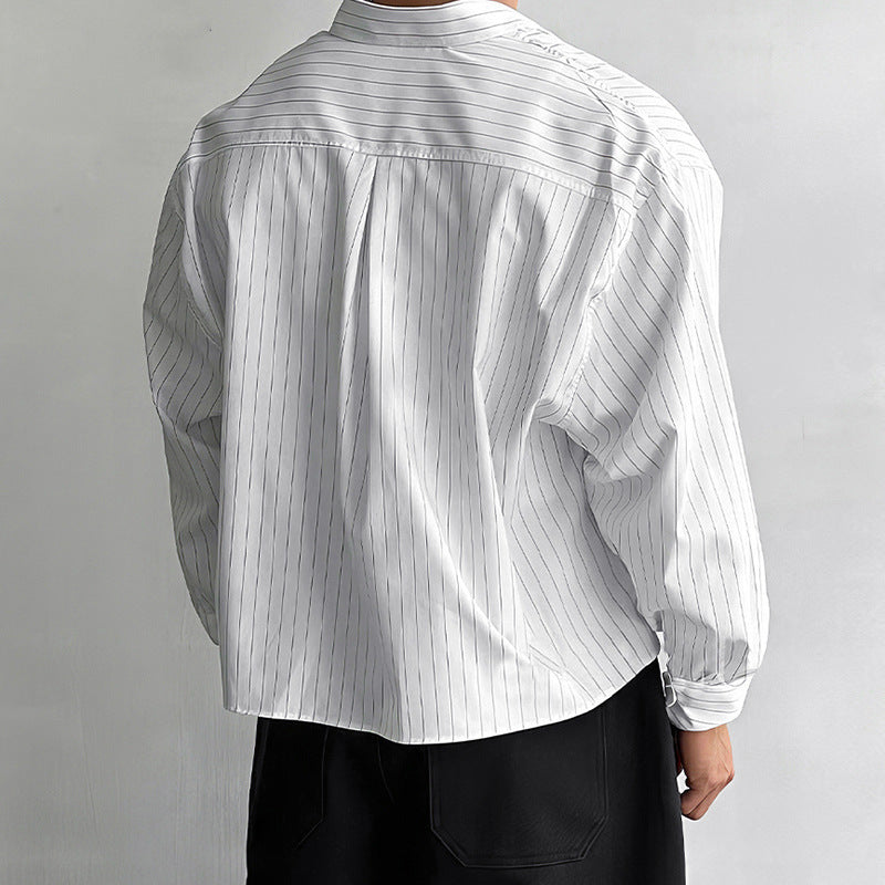 Men's striped cotton blend shirt with Kent collar and classic cuff Mune Fashion