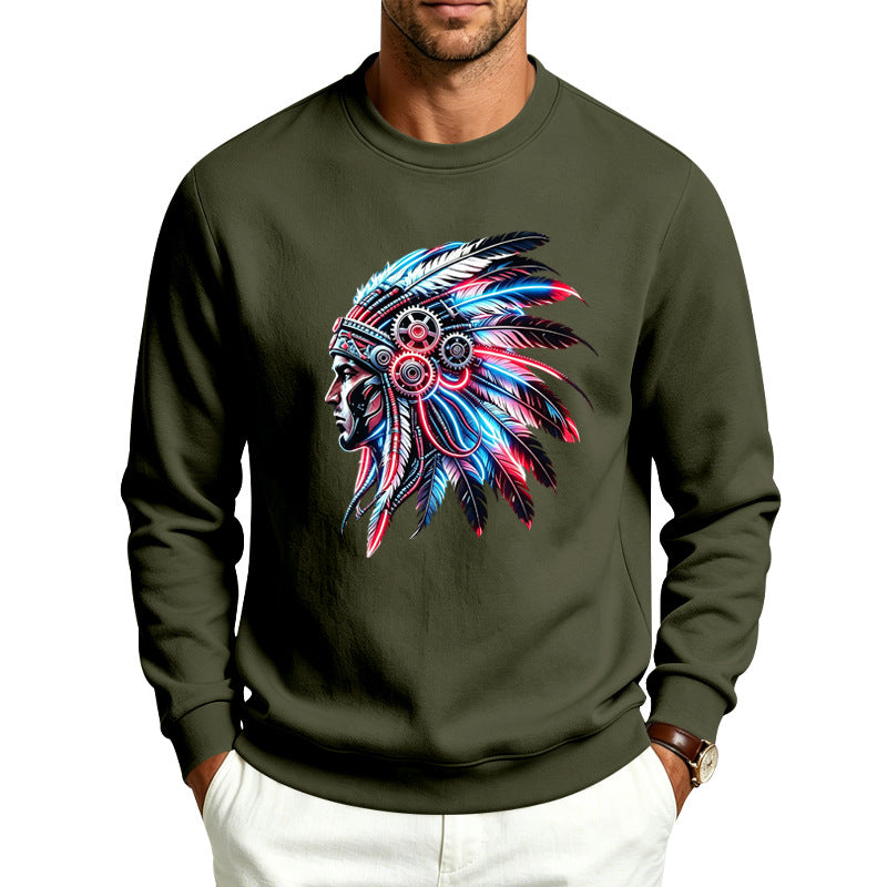 Men's sweatshirt with detailed feather decoration print Mune Fashion