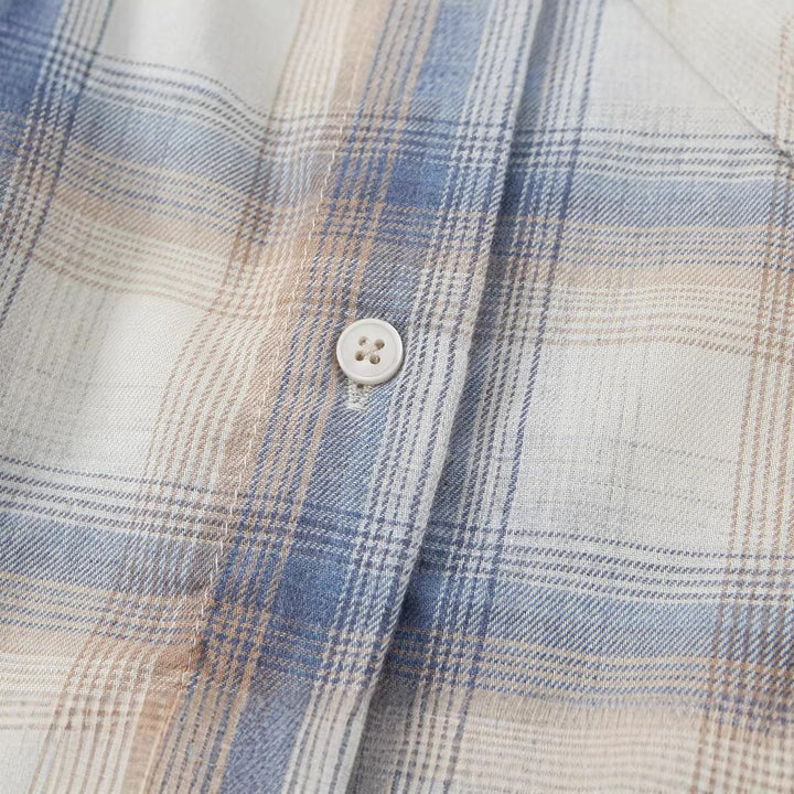 Women Oversize Check Shirt made of lightweight viscose with chest pocket Mune Fashion