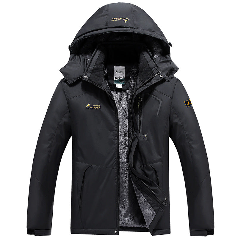 Men's Modular Thermal Outdoor Jacket with Teddy Fleece and Removable Hood Mune Fashion