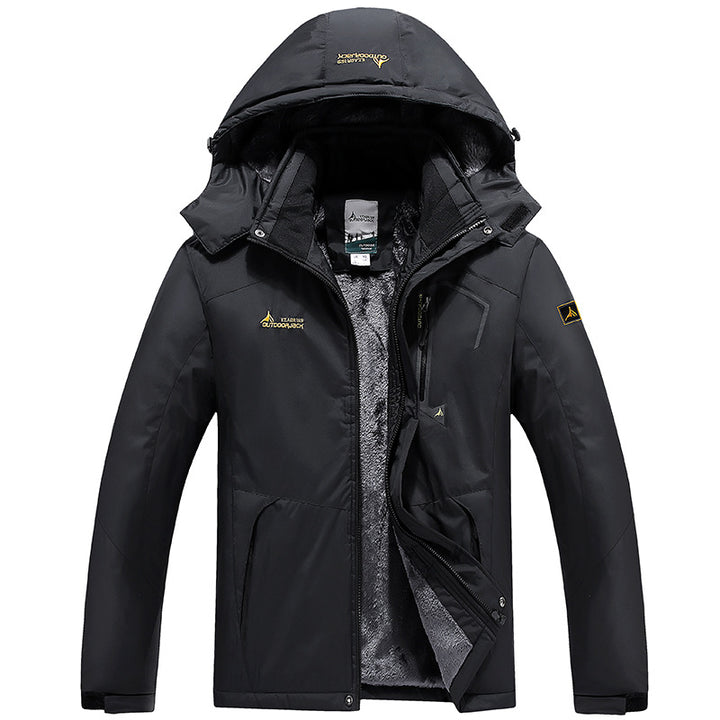 Men's Modular Thermal Outdoor Jacket with Teddy Fleece and Removable Hood Mune Fashion