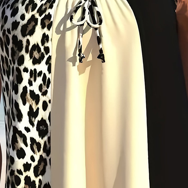 Women's beach top with casual cut and leopard pattern Mune Fashion