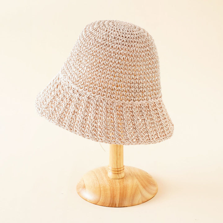 Women's Braided Sun Hat with Soft Brim and Decorative Stitching Mune Fashion