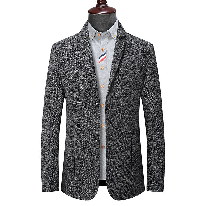 Men's Slim-Fit structured wool blend blazer with shawl collar look and patch pockets Mune Fashion