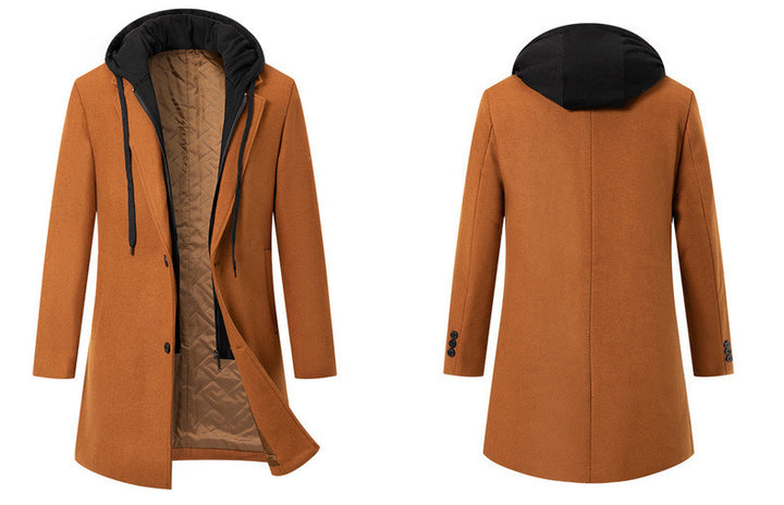 Men's Double-Breasted City Coat made of Wool Blend with Tailored Silhouette Mune Fashion