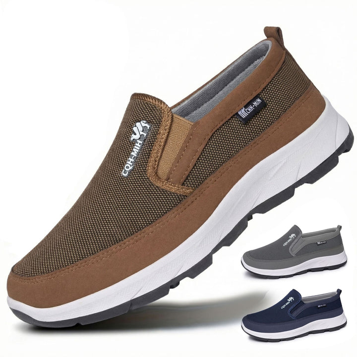 Men's padded slip-on comfort sneaker with elastic entry, shock-absorbing EVA platform sole and removable comfort insole Mune Fashion