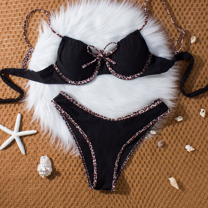 Women's Push-Up Bikini with Animal Accent Mune Fashion